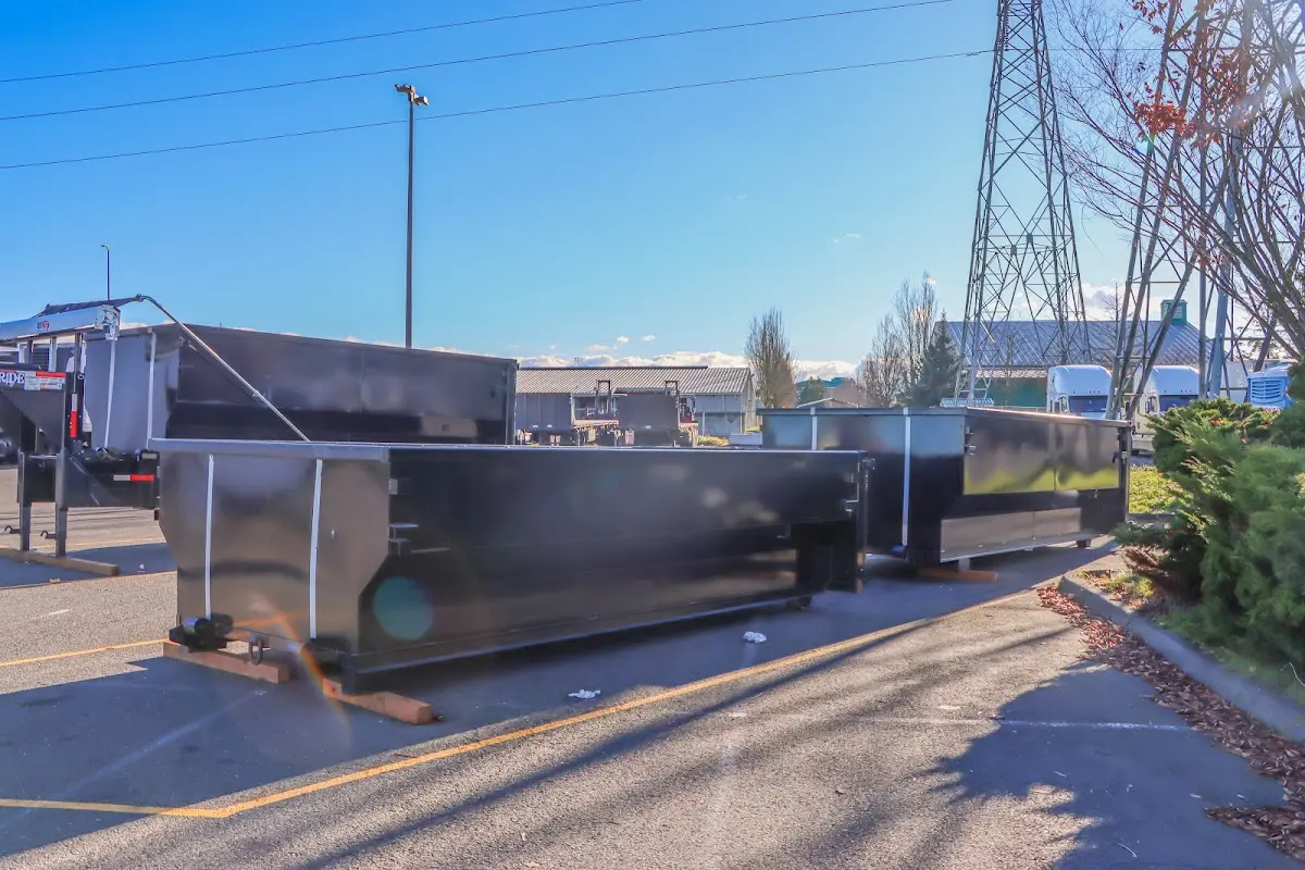 Roll-off dumpster ready for waste disposal at job site for Cleanout Dumpster Rental in Avon